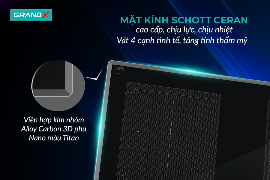Bếp từ 2 vùng nấu GRANDX GX IH855XPro