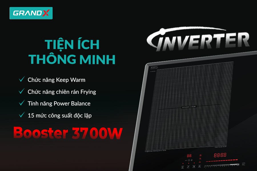 Bếp từ 2 vùng nấu GRANDX GX IH868XPro