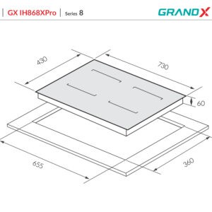 Bếp từ 2 vùng nấu GRANDX GX IH868XPro