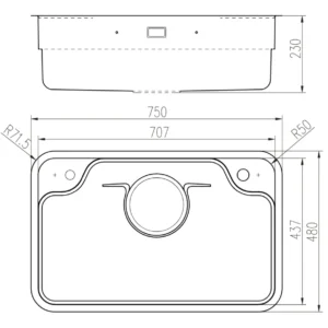 CHẬU RỬA BÁT 1 HỐ NOBINOX ARVO B275