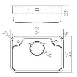 CHẬU RỬA BÁT 1 HỐ NOBINOX ARVO B370