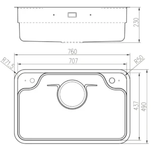 CHẬU RỬA BÁT 1 HỐ NOBINOX LIRA NJ588D