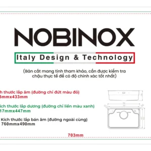 CHẬU RỬA BÁT 1 HỐ NOBINOX LIRA NJ588D