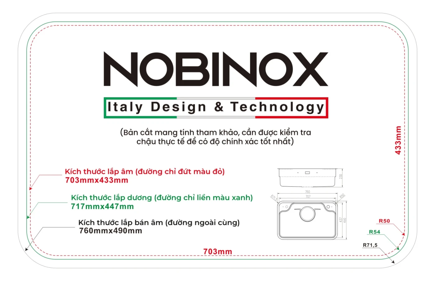 CHẬU RỬA BÁT 1 HỐ NOBINOX LIRA NJ588D