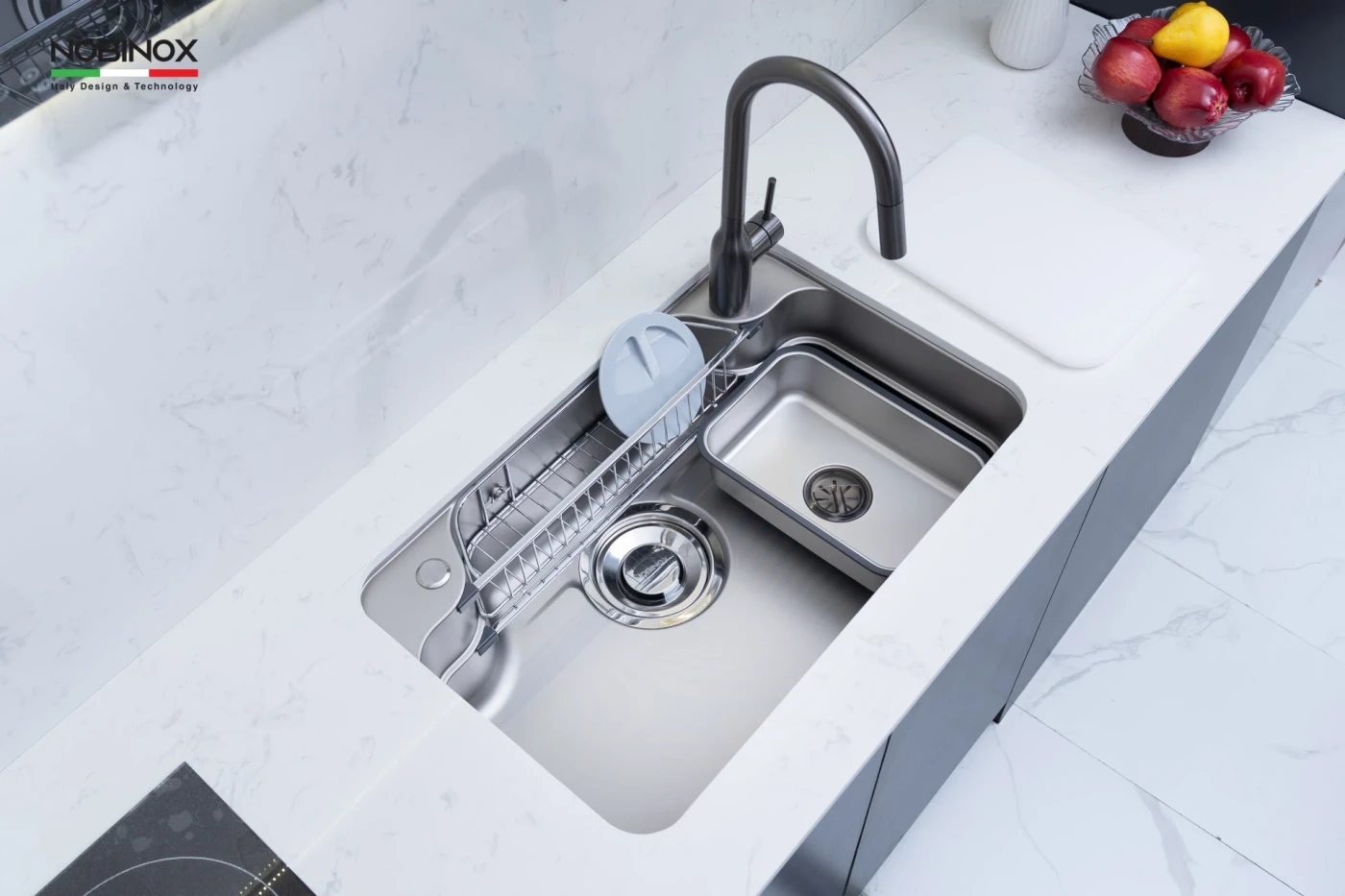 CHẬU RỬA BÁT 1 HỐ NOBINOX LIRA NJ588D