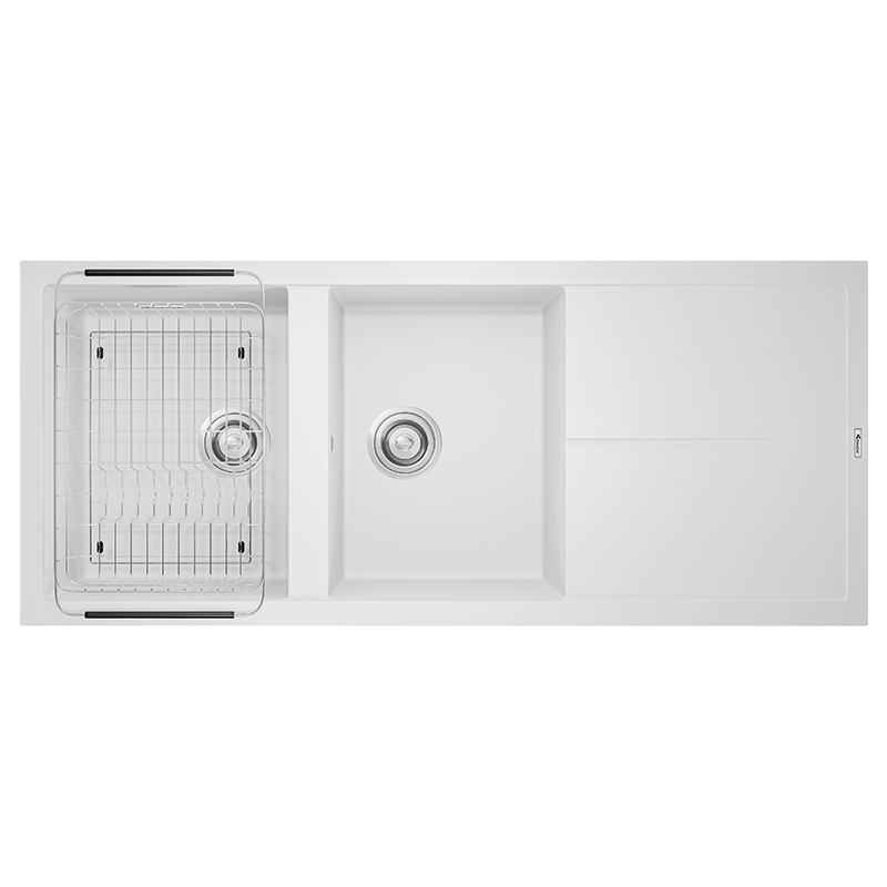 Chậu rửa bát Granite Sink Livello Smart 1160-White Silver