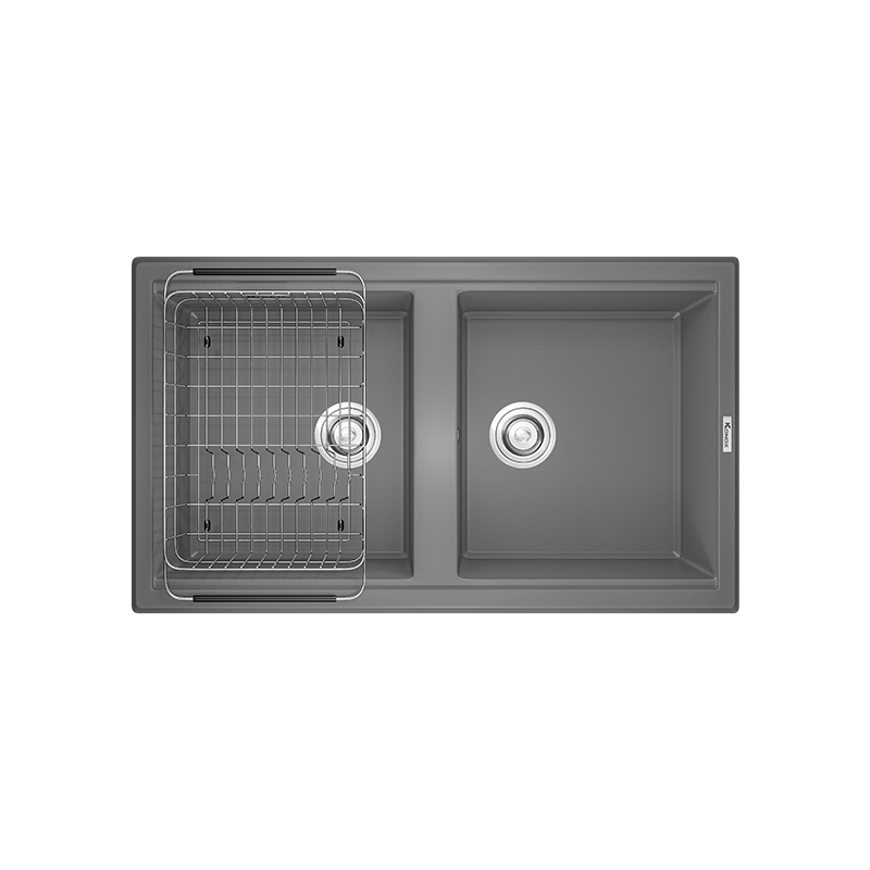 Chậu Rửa Bát Đá KONOX Phoenix Smart 860 Grey 2 Hố 860mm