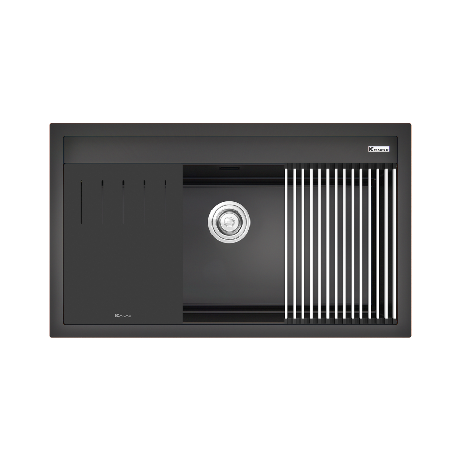 Chậu Rửa Bát Đá Granite Sink KONOX Terra 860S Black