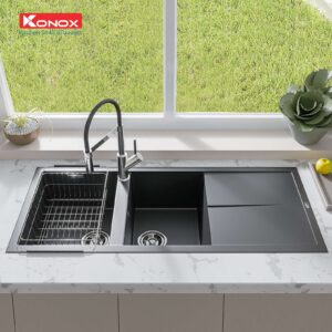 Chậu rửa bát Granite Sink Livello Smart 1160-Black