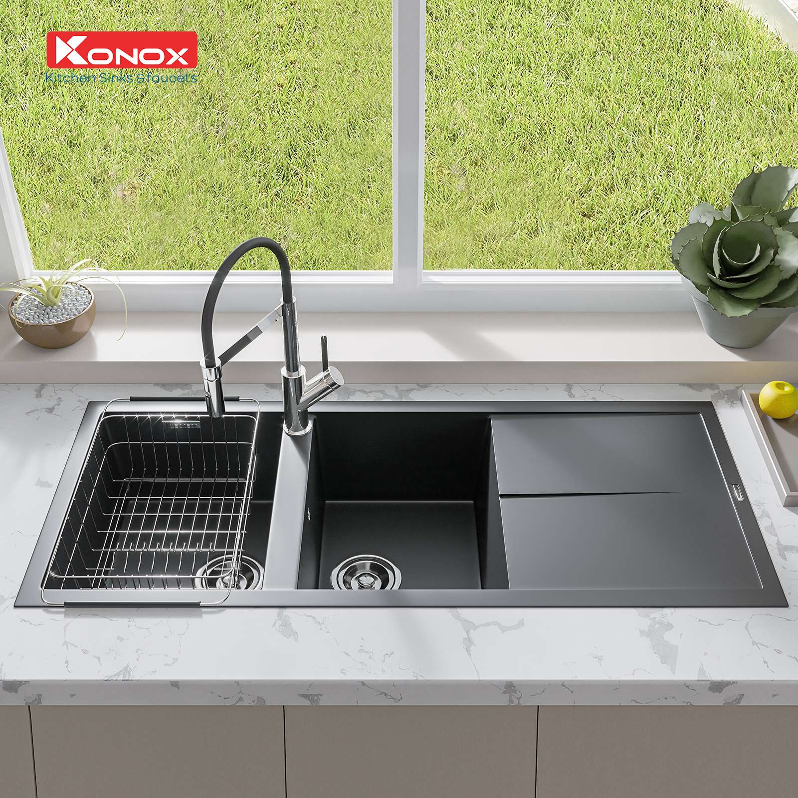 Chậu rửa bát Granite Sink Livello Smart 1160-Black