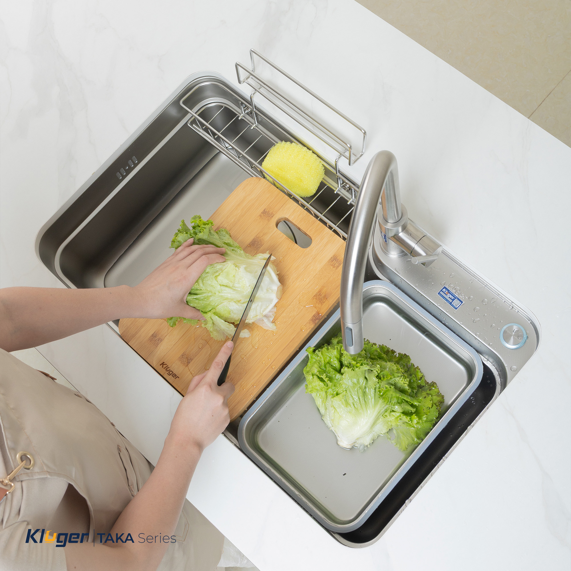 Chậu rửa chén 1 hộc KLUGER KF7848FS-DO Plus