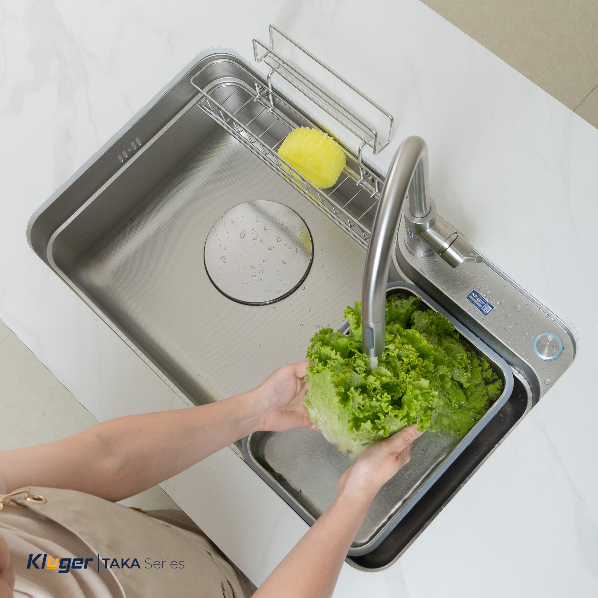 Chậu rửa chén 1 hộc KLUGER KF7848FS-DO Plus