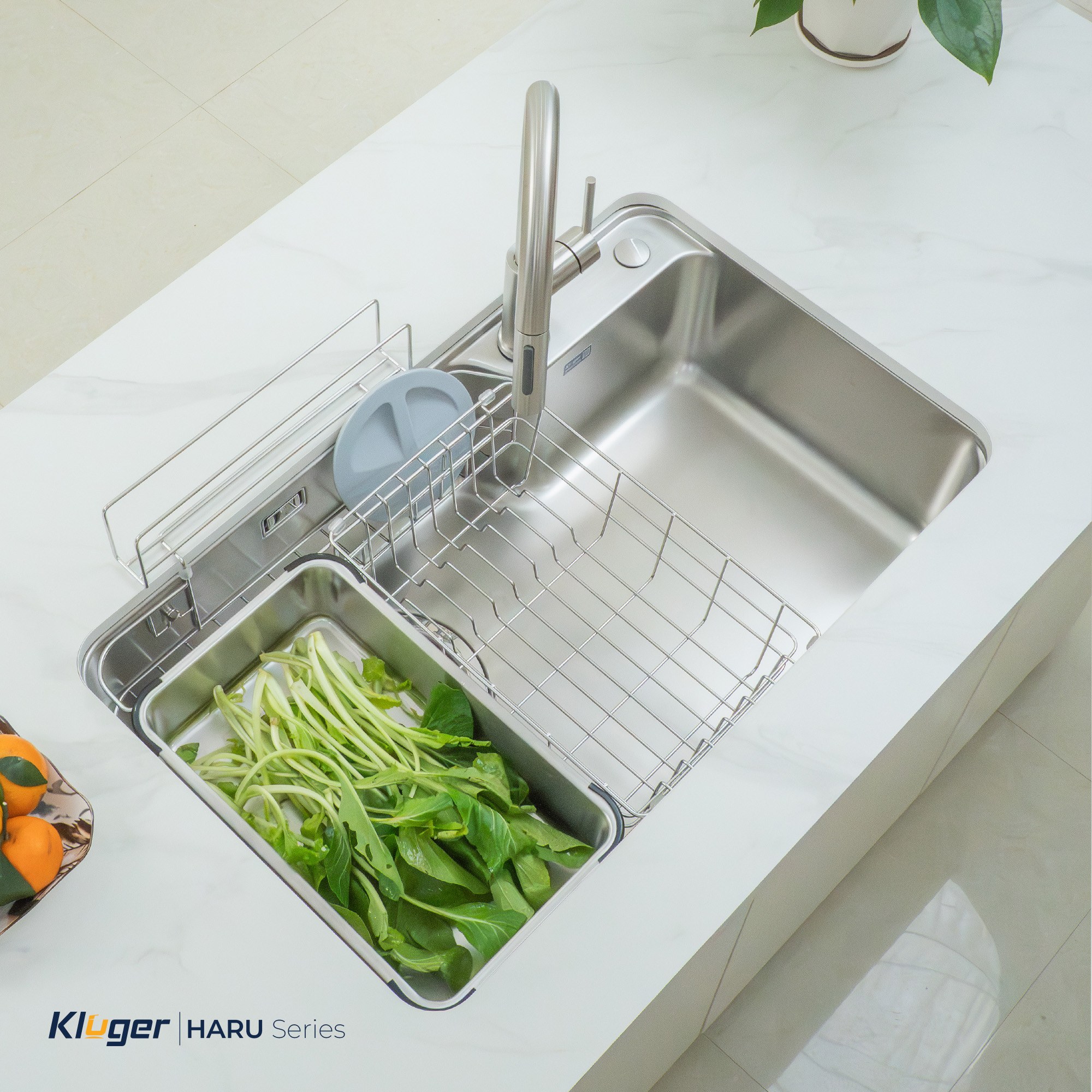 Chậu rửa chén 1 hộc KLUGER KH8050ST Plus