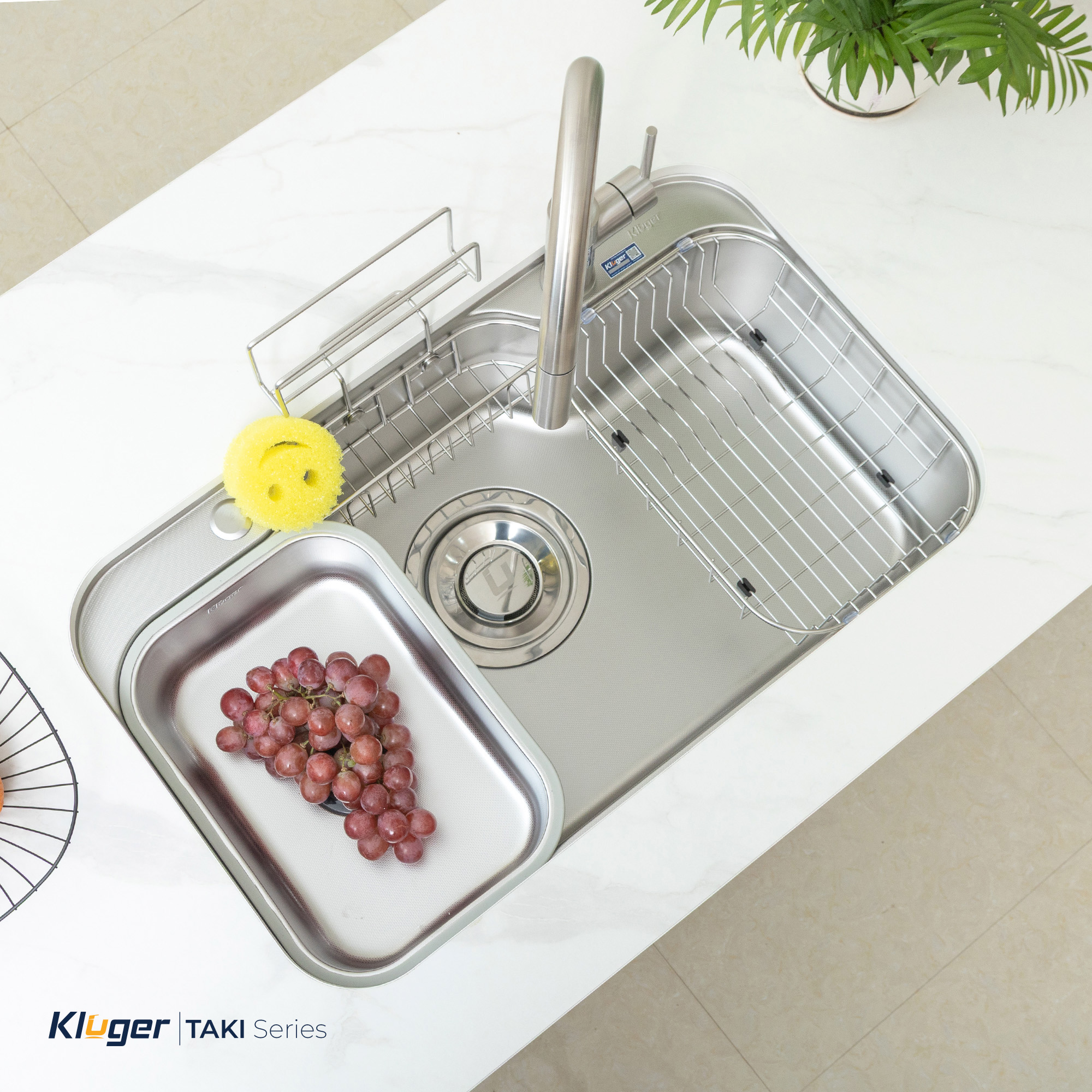 Chậu rửa chén 1 hộc KLUGER KT7848FS-Plus
