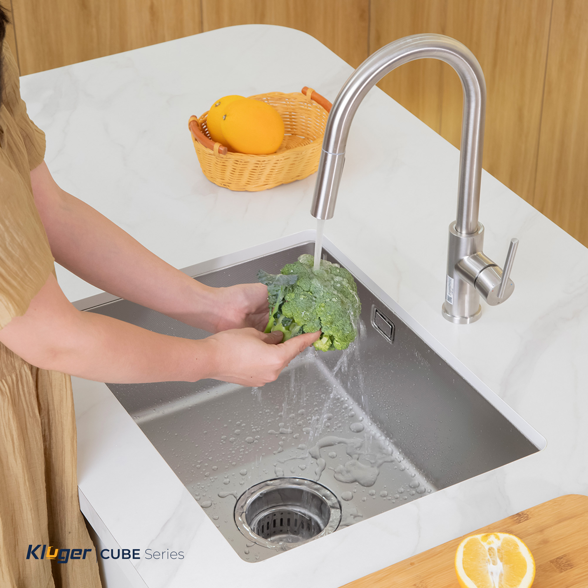 Chậu rửa chén 1 hộc KLUGER KU6045FS Basic