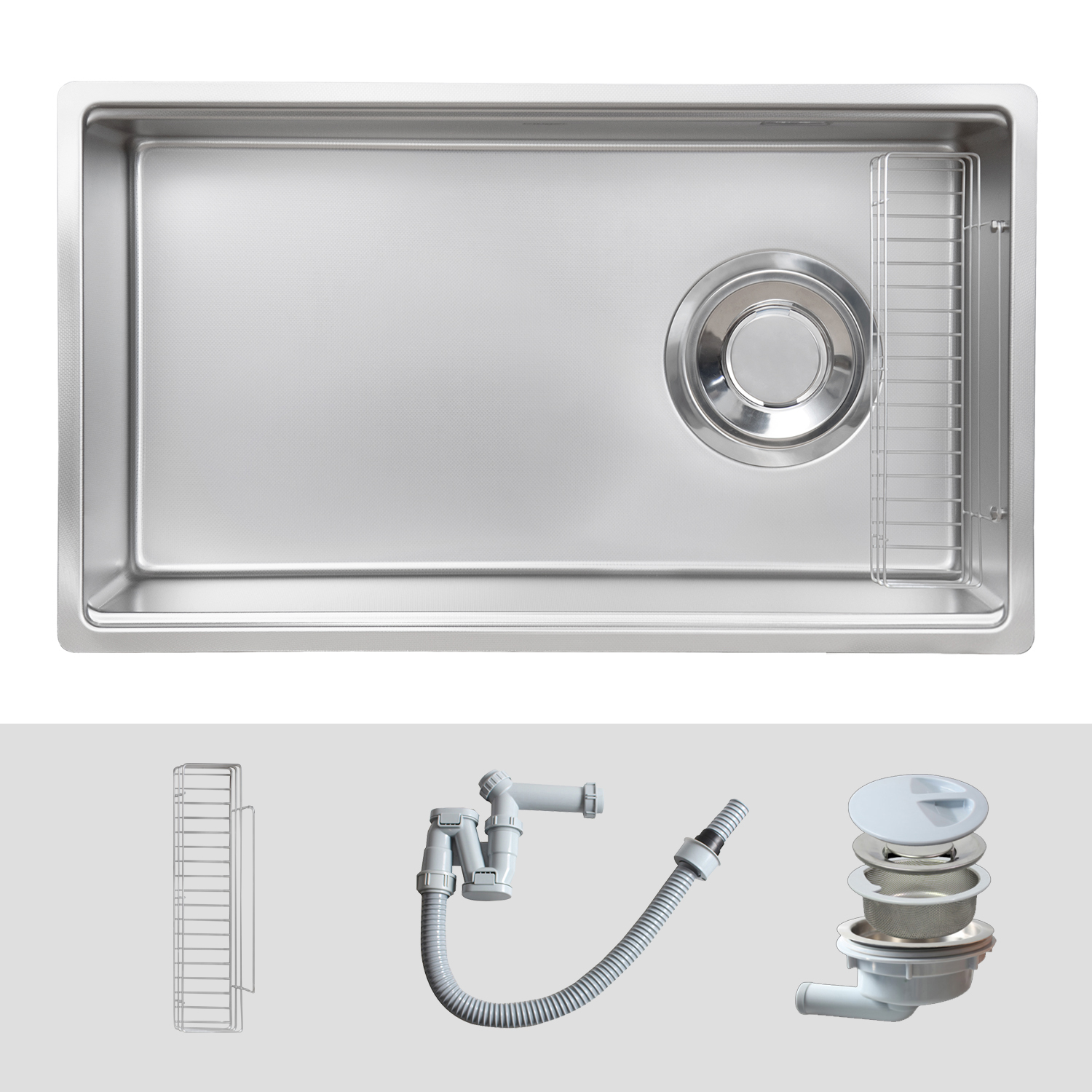 Chậu Rửa Chén 1 Hộc KLUGER KY7545FS Plus Inox POSCO 304 750mm