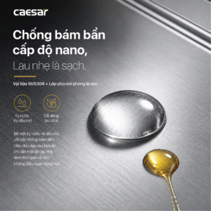 Chậu Rửa Chén Inox Caesar KSH02H082SX 2 Hộc 820x450mm Lắp Nổi