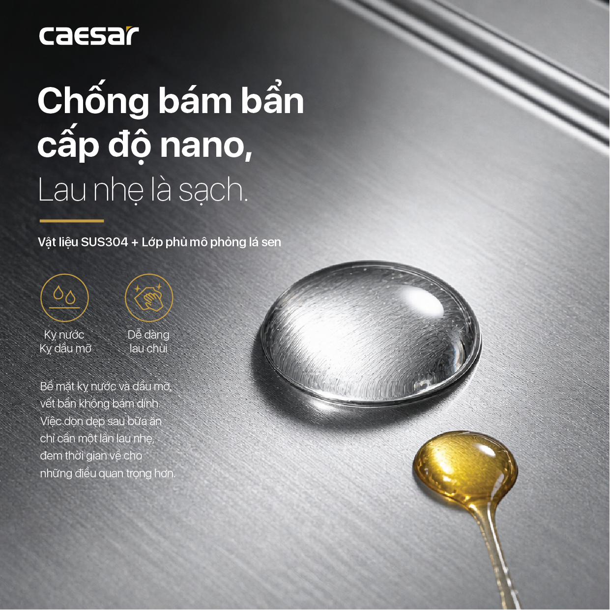Chậu Rửa Chén Inox Caesar KSH11H060SX 1 Hộc 600x450mm Lắp Âm