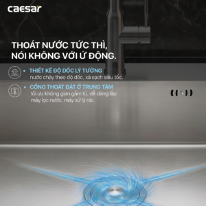 Chậu Rửa Chén Inox Caesar KSH22H100SX 2 Hộc 1000x480mm Lắp Nổi