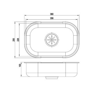 Chậu rửa nhỏ Inox KLUGER KSWB-408FS