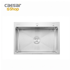 Chậu Rửa Chén Inox Caesar KSH01H060SX 1 Hộc 600x450mm Lắp Nổi