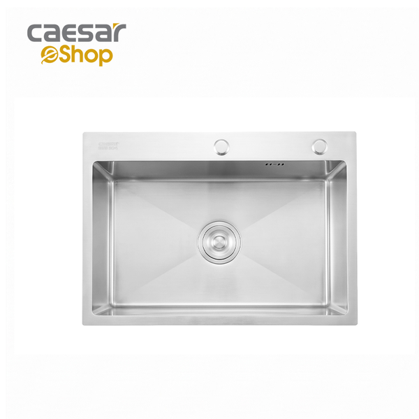 Chậu Rửa Chén Inox Caesar KSH01H060SX 1 Hộc 600x450mm Lắp Nổi