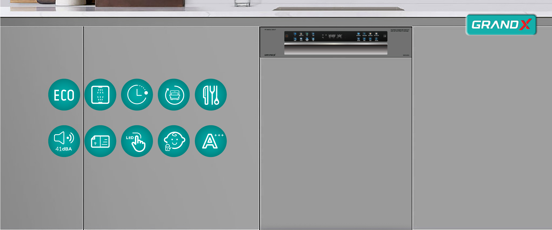 Máy rửa chén âm tủ GRANDX SMI8GX82