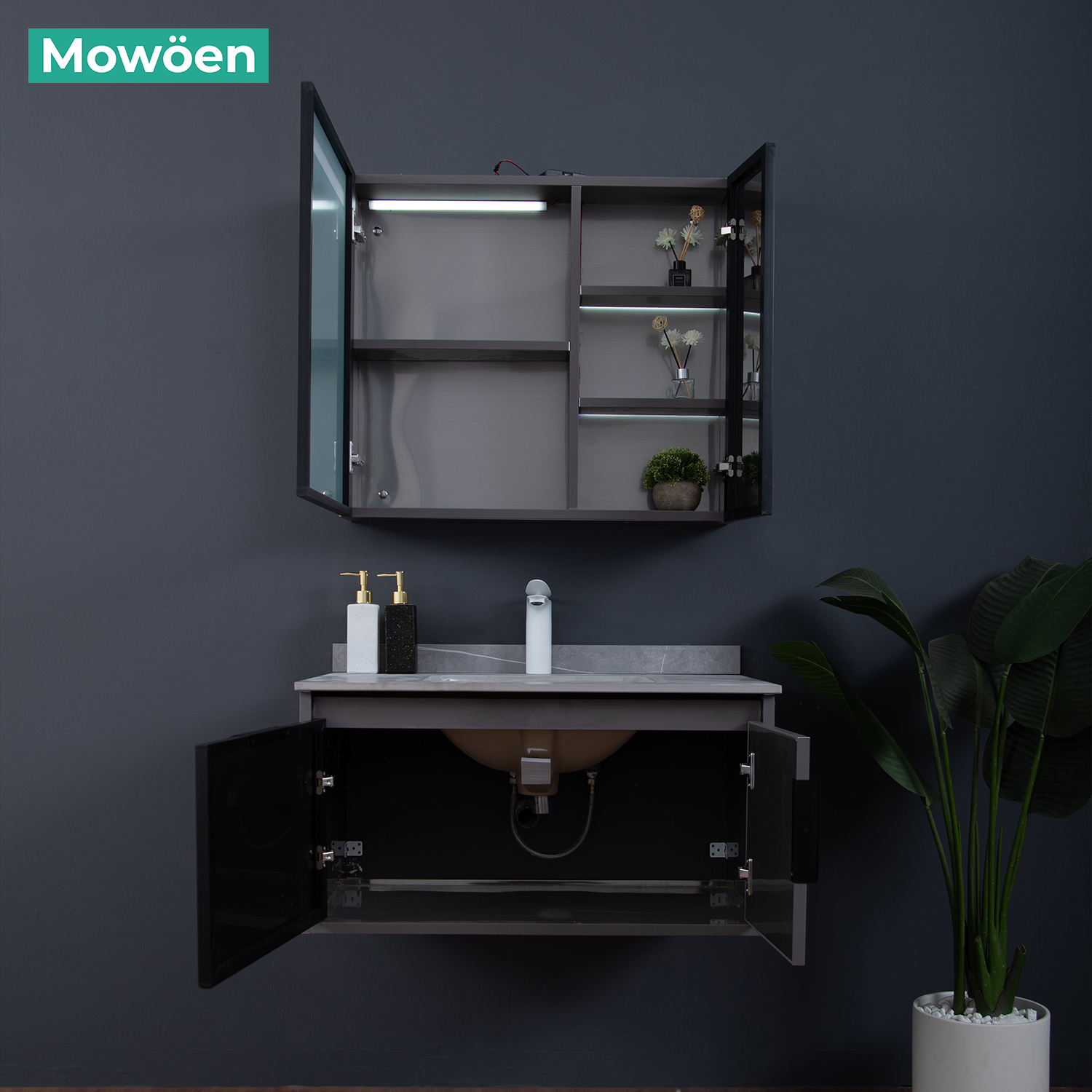 Tủ Lavabo Mowoen Inox MW6809S-80
