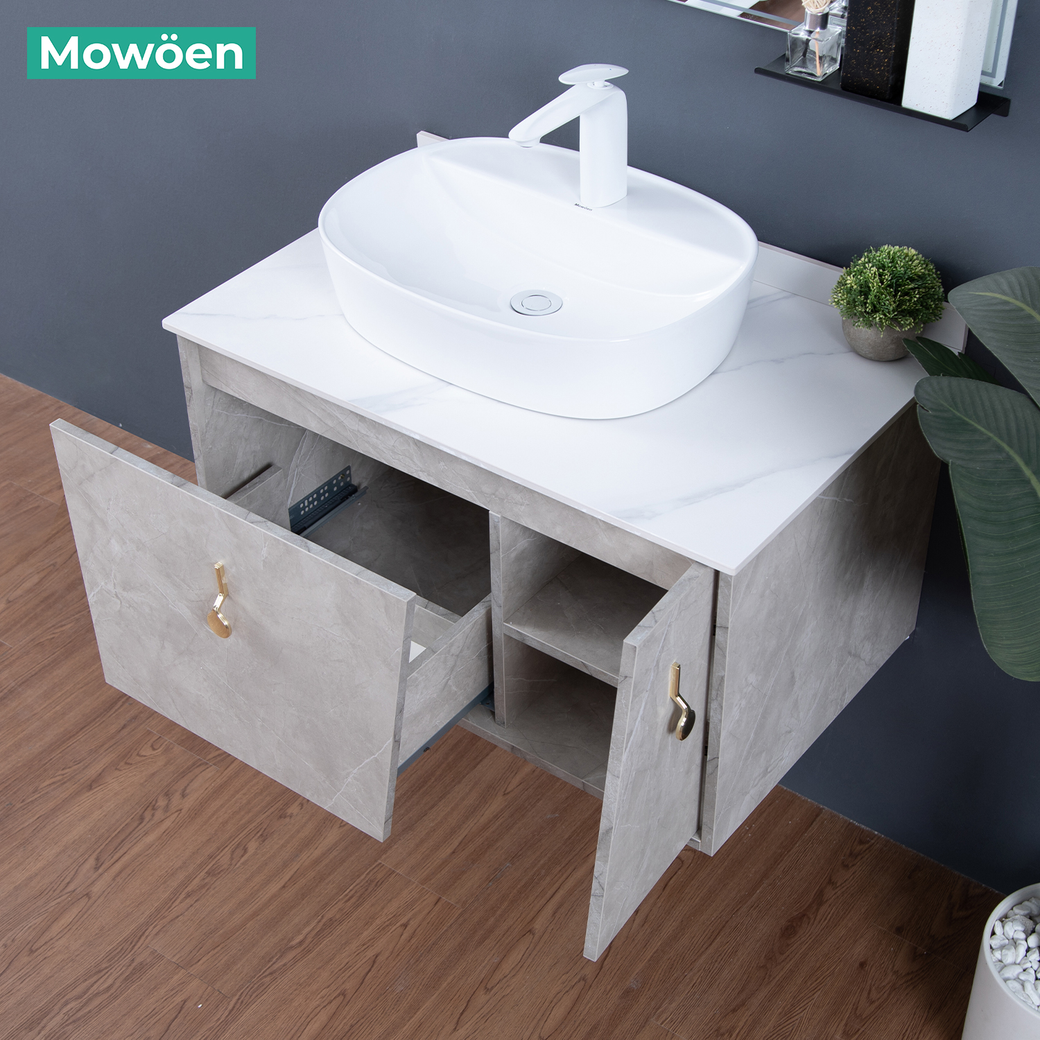 Tủ Lavabo Mowoen MW6651BR-80 800mm Phòng Tắm