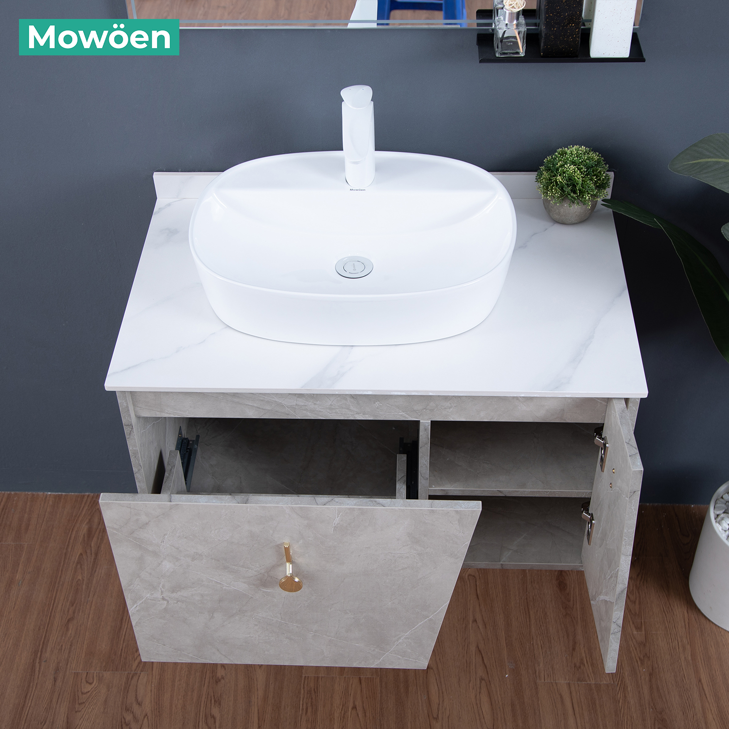 Tủ Lavabo Mowoen MW6651BR-80 800mm Phòng Tắm