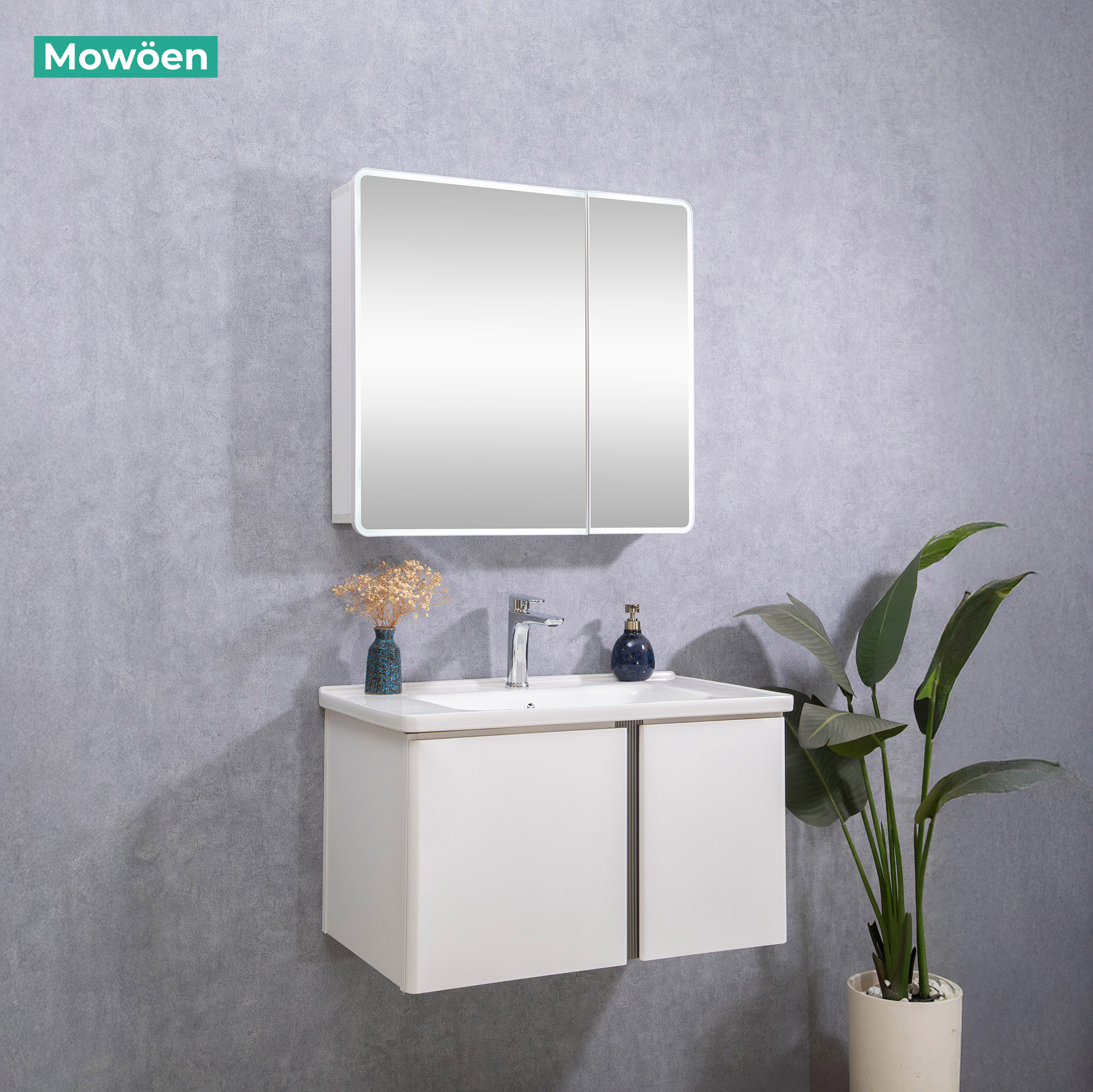 Tủ Lavabo Nhựa PVC Mowoen MW2703-80