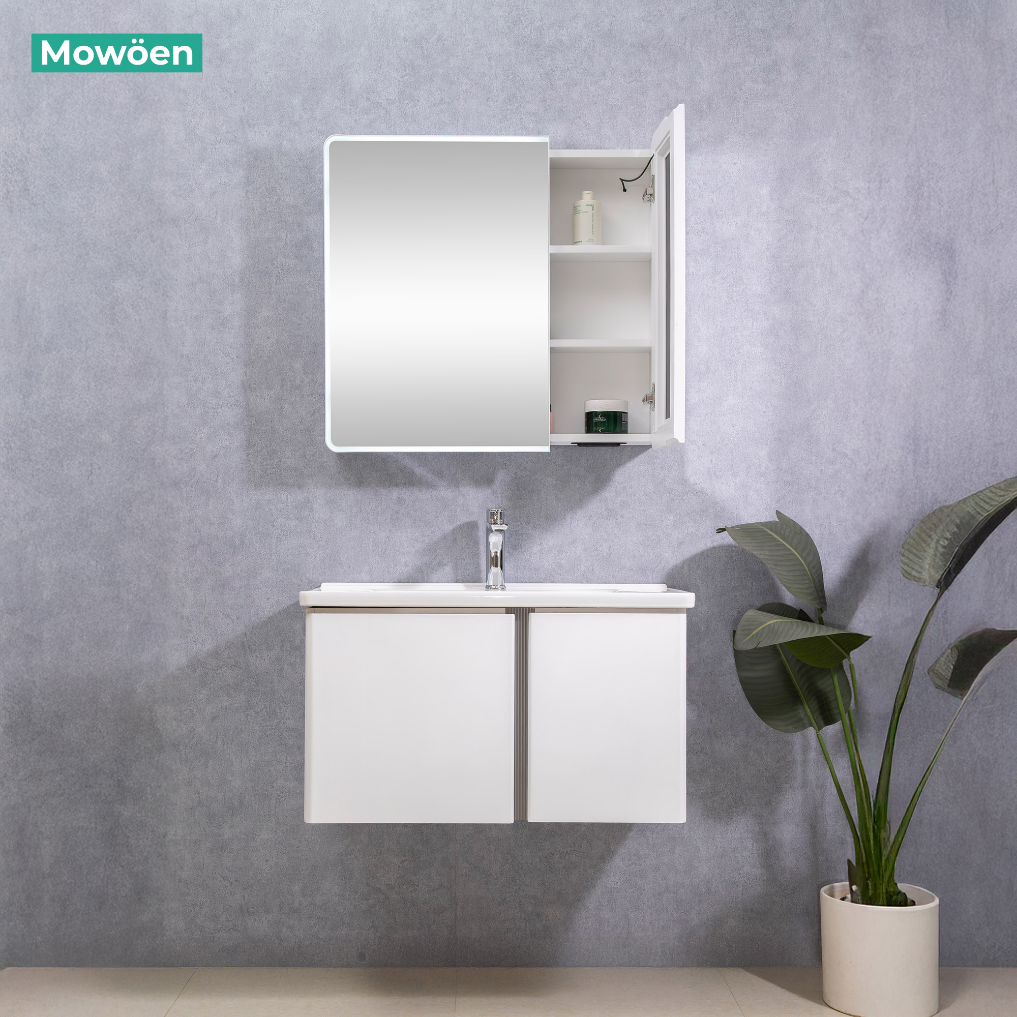 Tủ Lavabo Nhựa PVC Mowoen MW2703-80