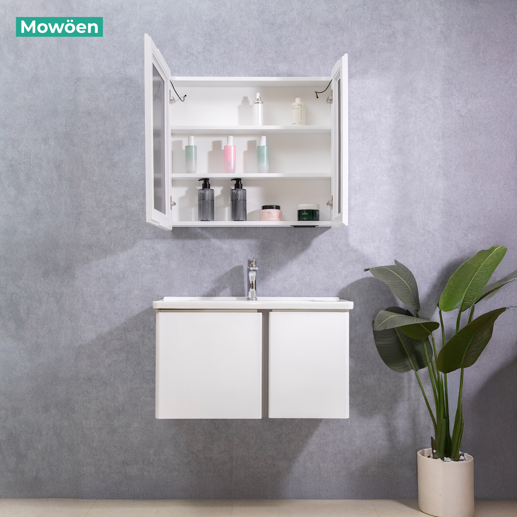 Tủ Lavabo Nhựa PVC Mowoen MW2703-80