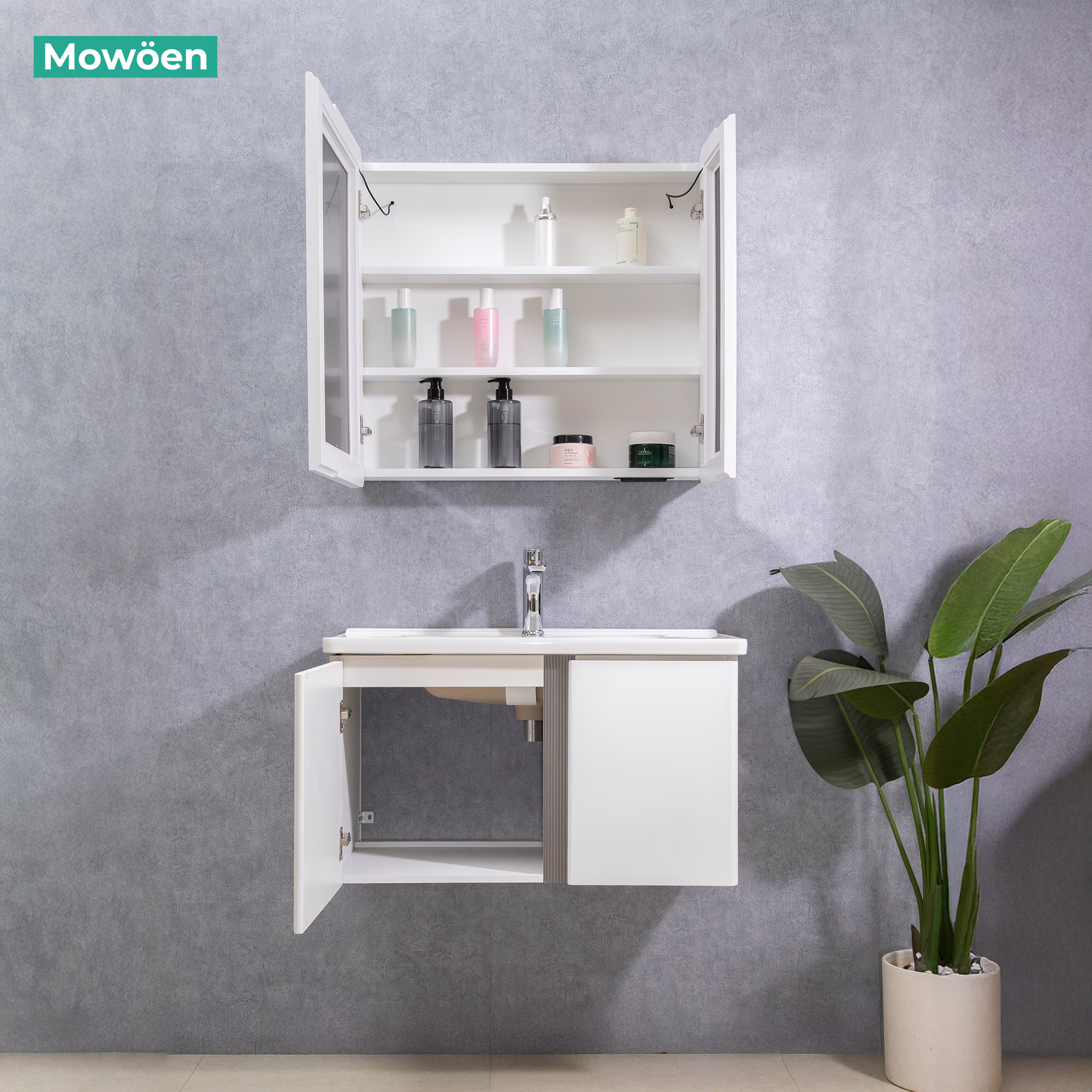 Tủ Lavabo Nhựa PVC Mowoen MW2703-80