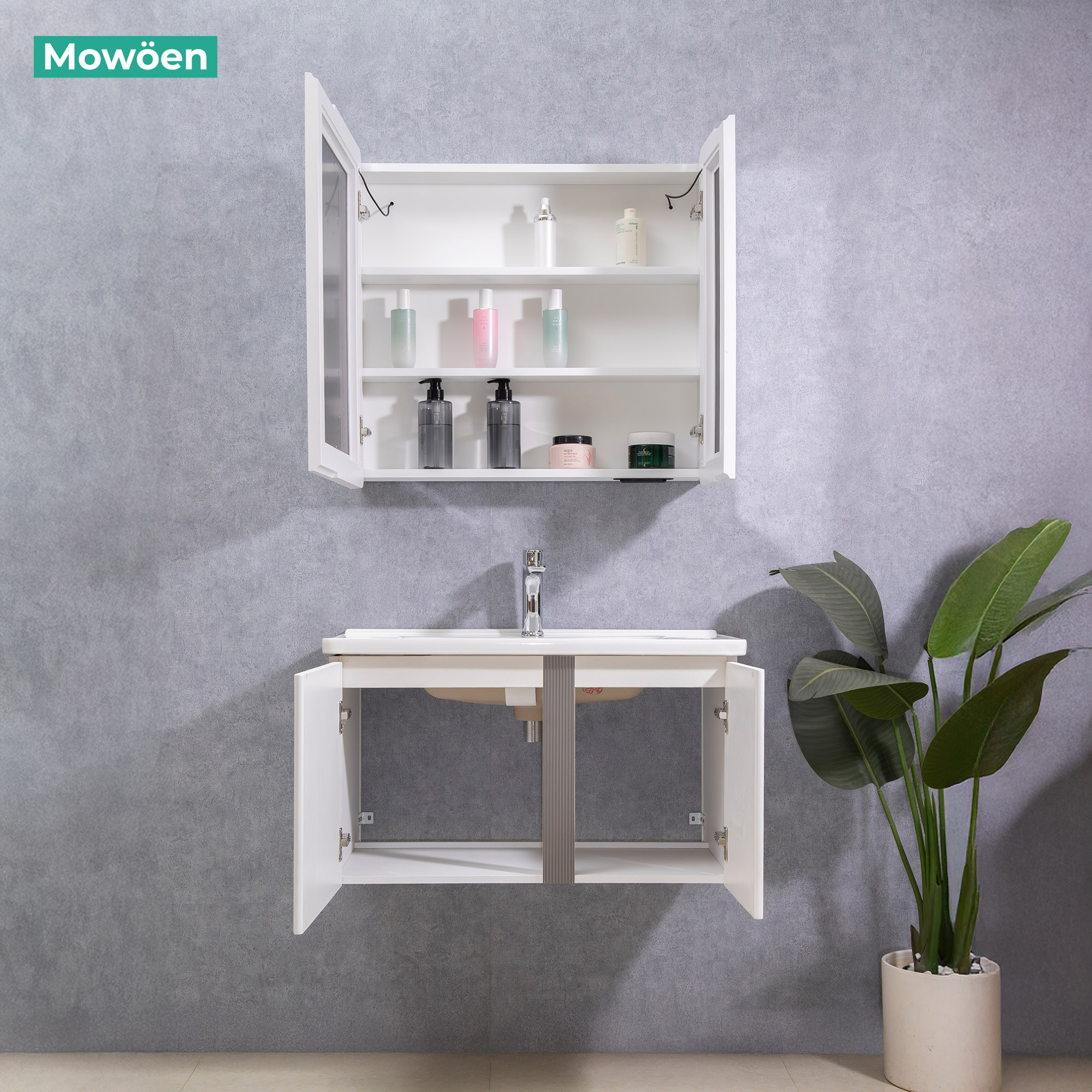 Tủ Lavabo Nhựa PVC Mowoen MW2703-80