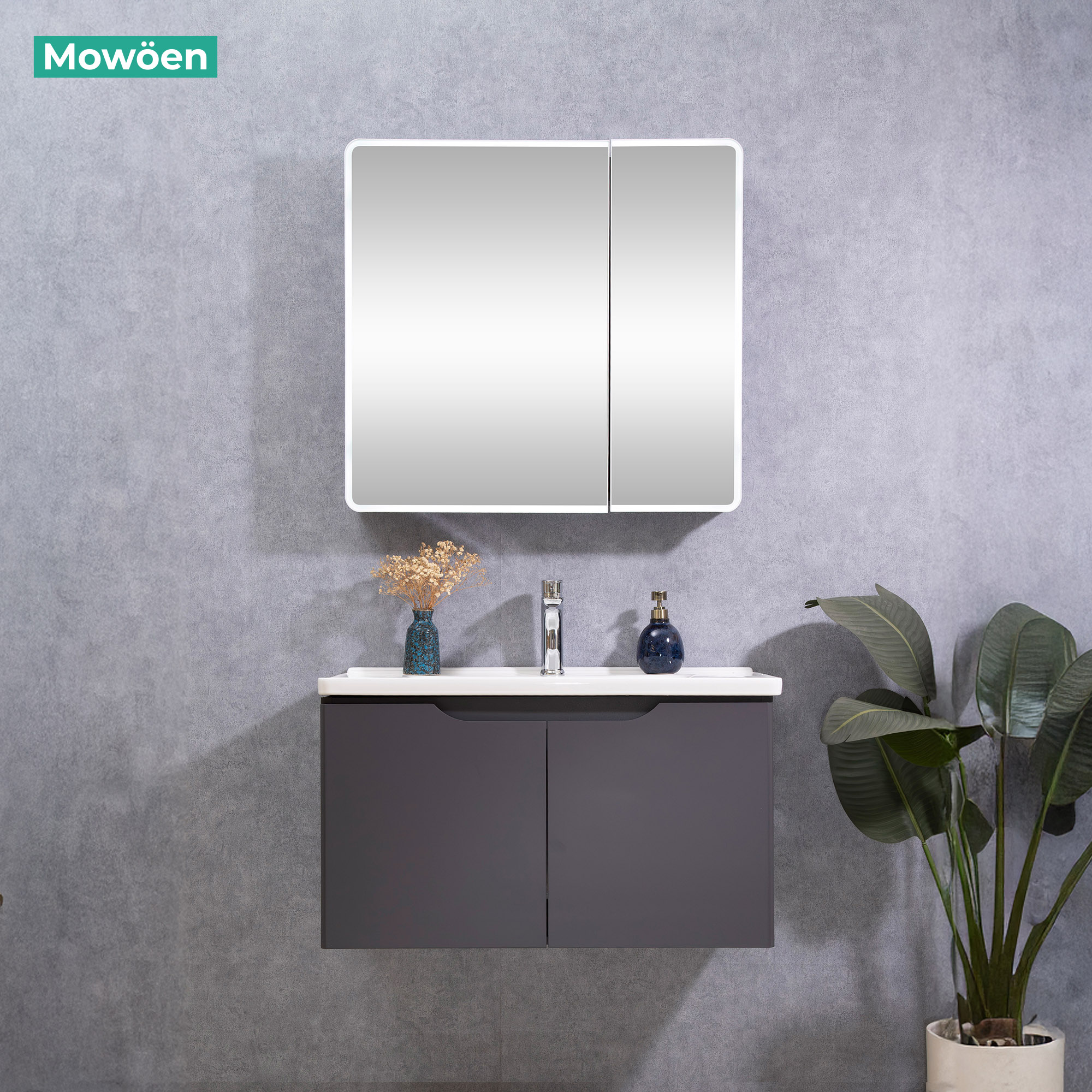 Tủ Lavabo Nhựa PVC Mowoen MW2706-80