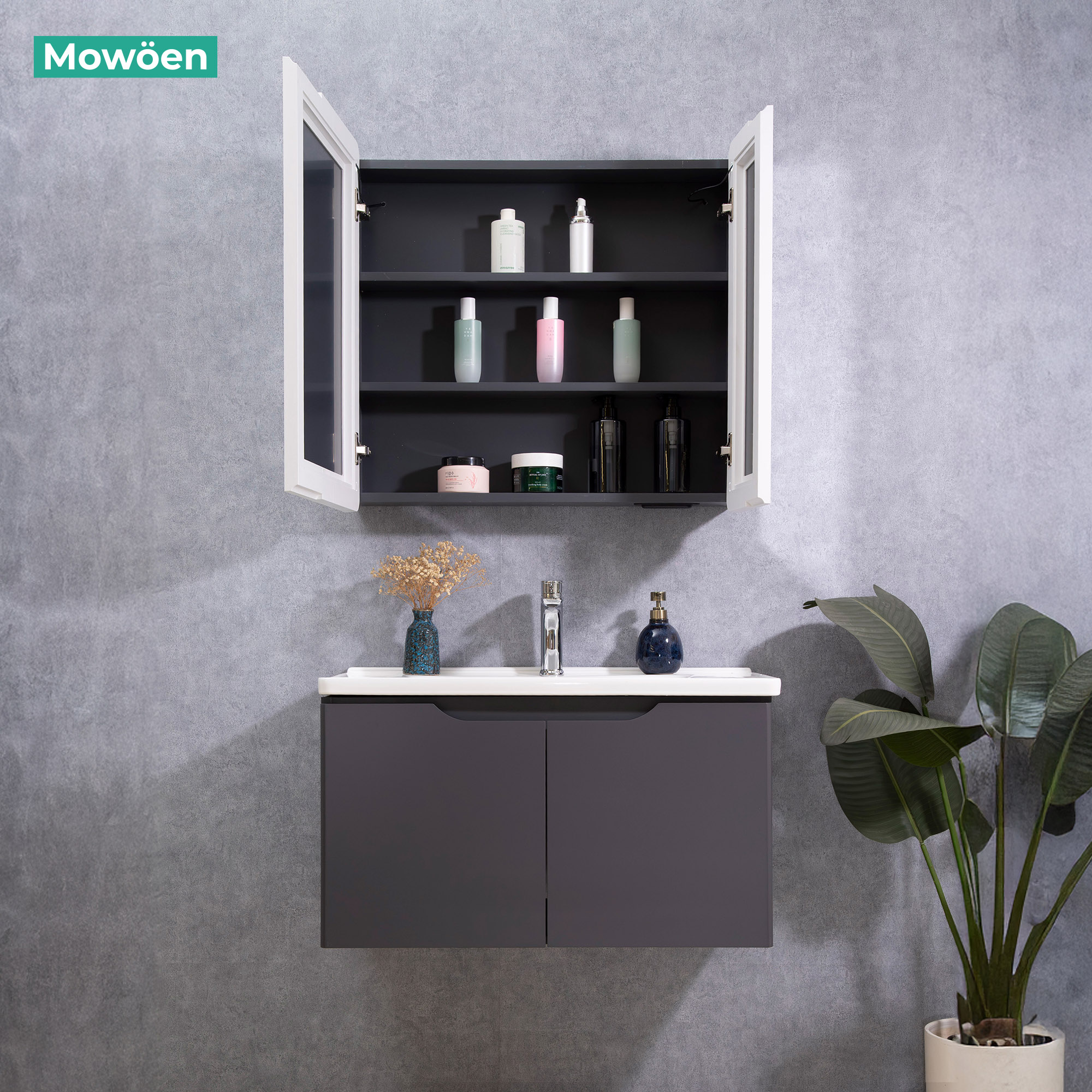 Tủ Lavabo Nhựa PVC Mowoen MW2706-80