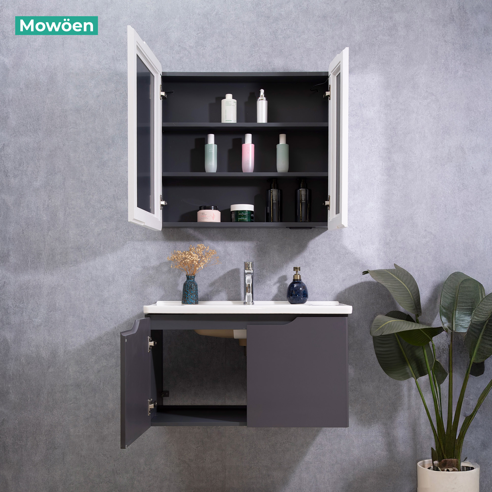 Tủ Lavabo Nhựa PVC Mowoen MW2706-80