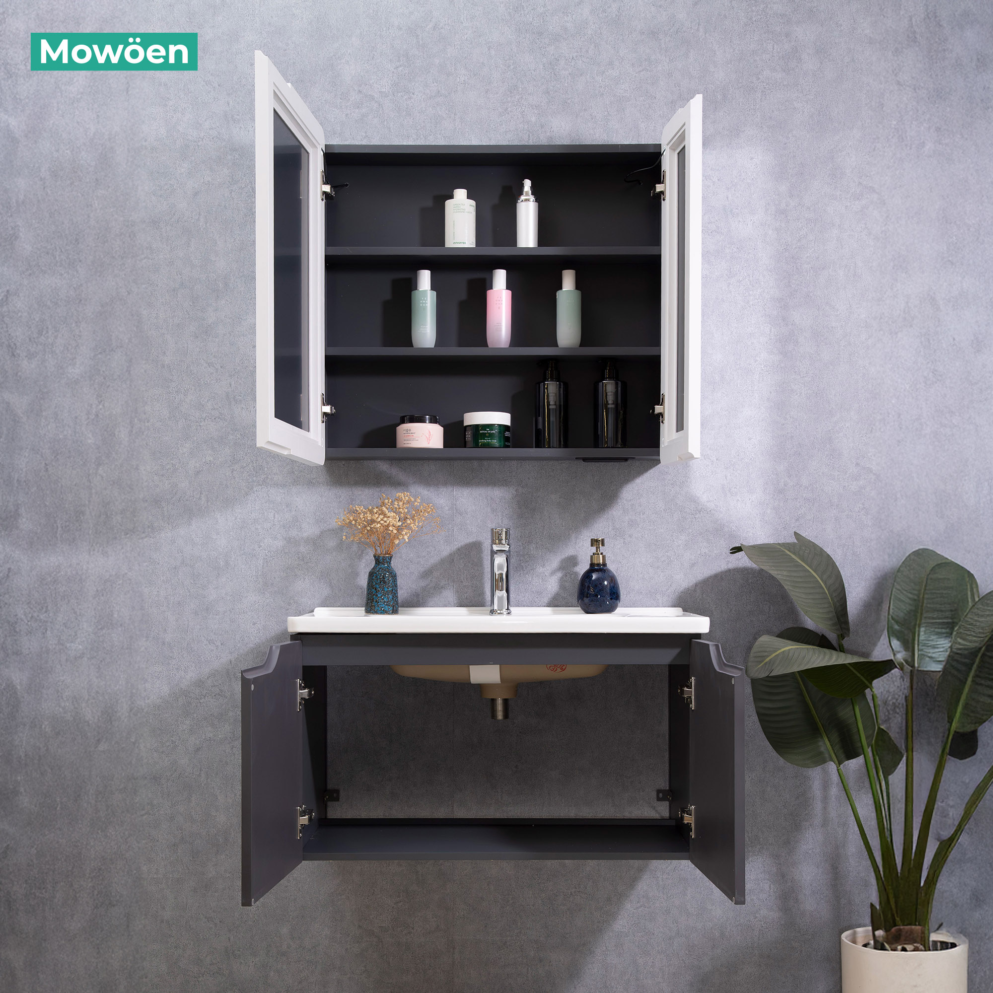 Tủ Lavabo Nhựa PVC Mowoen MW2706-80