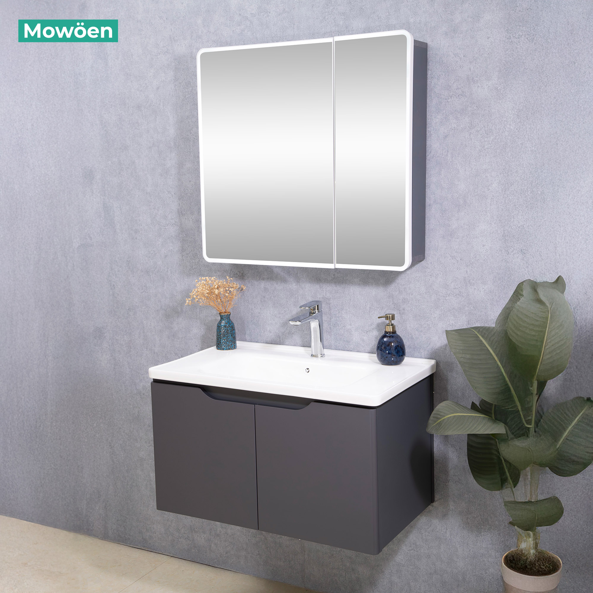 Tủ Lavabo Nhựa PVC Mowoen MW2706-80