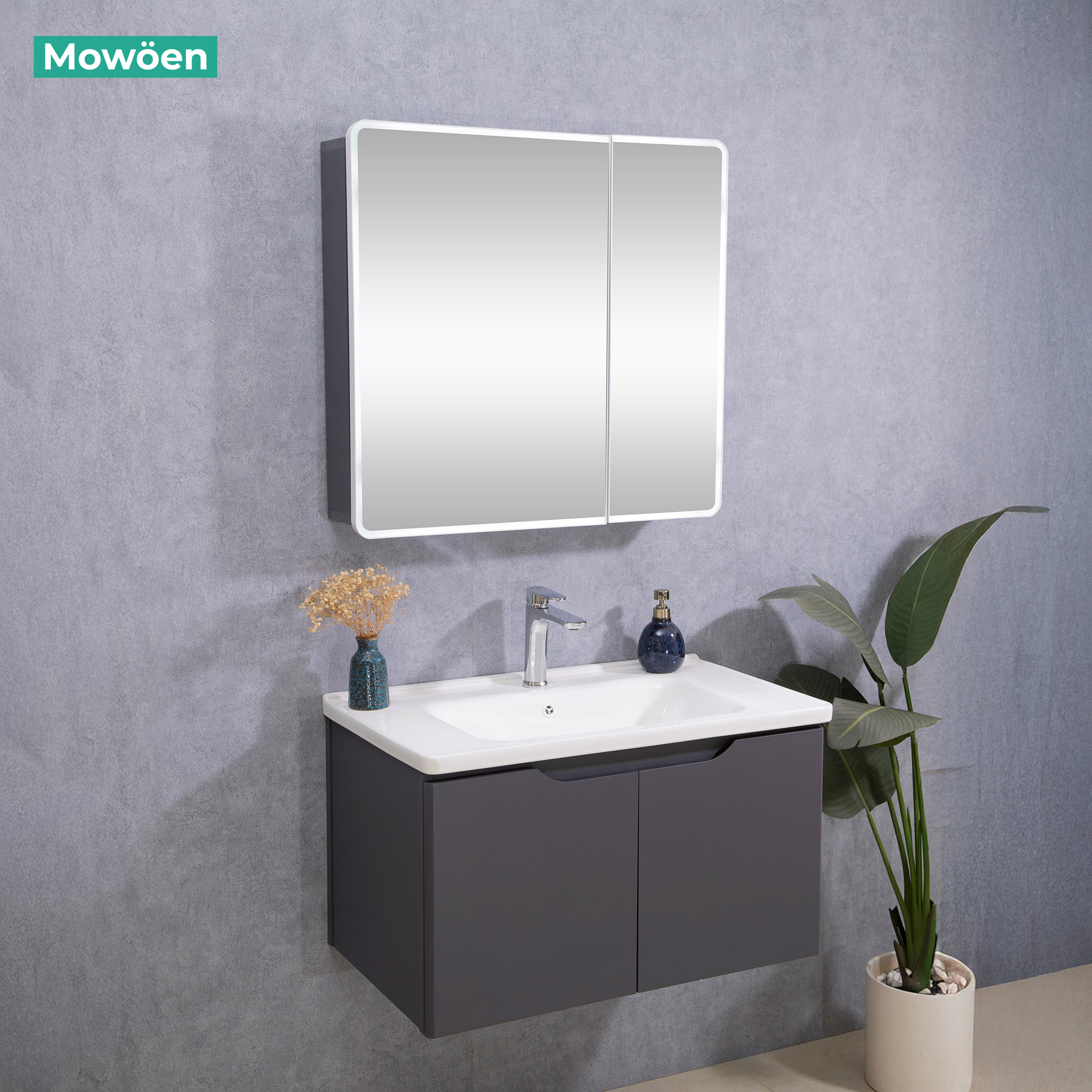 Tủ Lavabo Nhựa PVC Mowoen MW2706-80