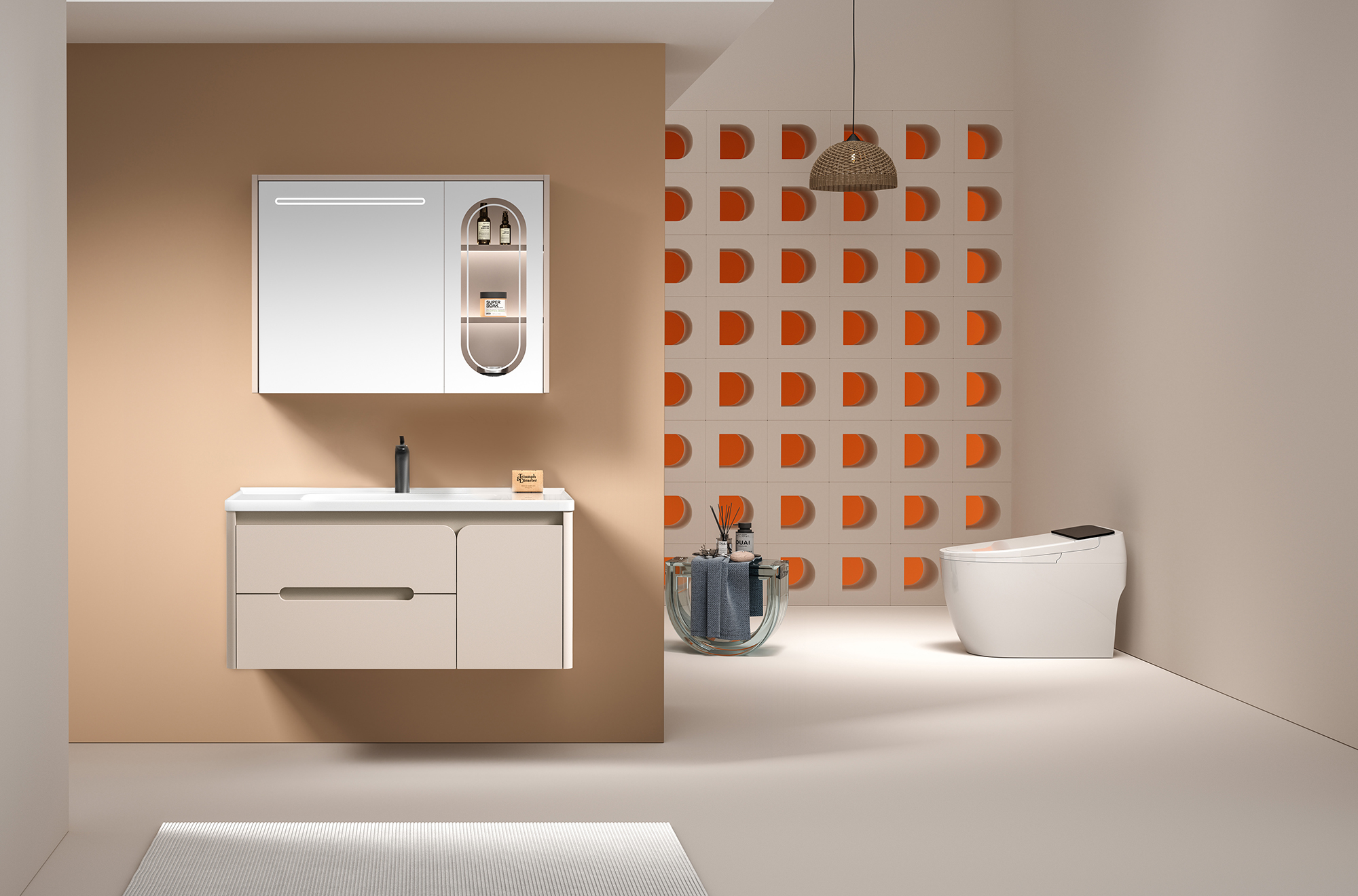 Tủ Lavabo Nhựa PVC Mowoen MW2711-100