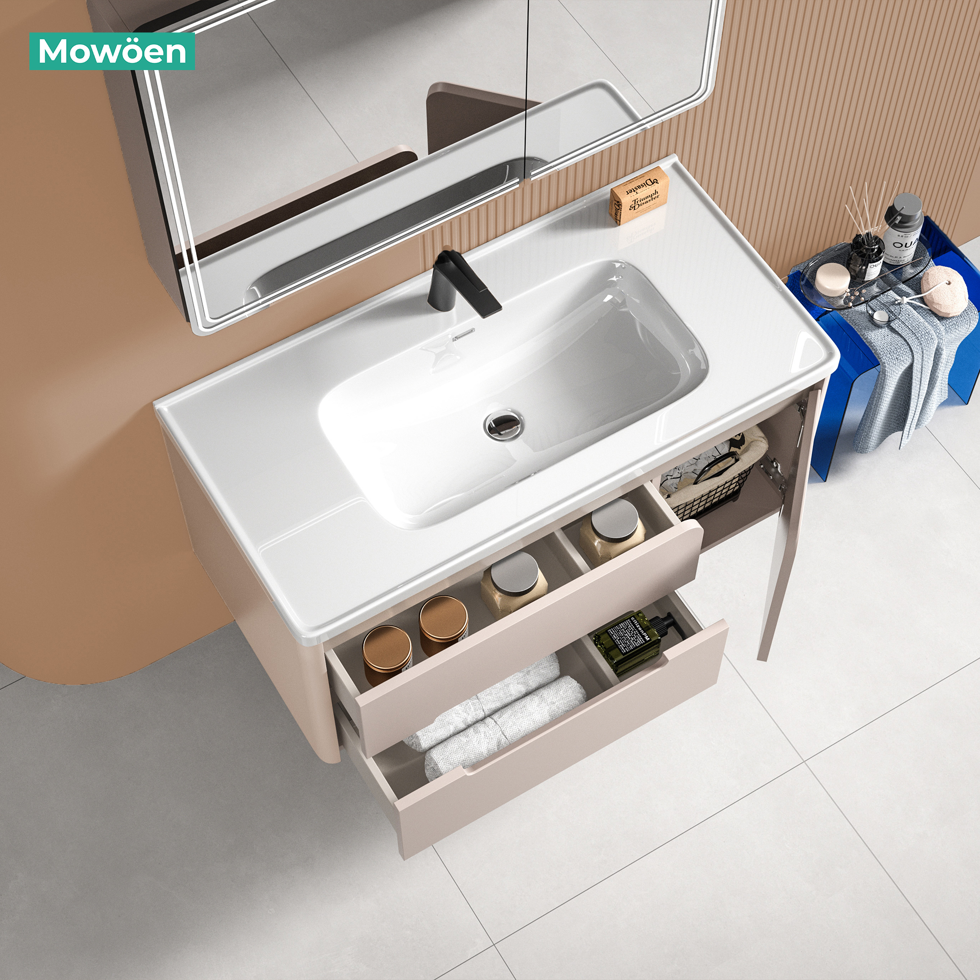 Tủ Lavabo Nhựa PVC Mowoen MW2711-80