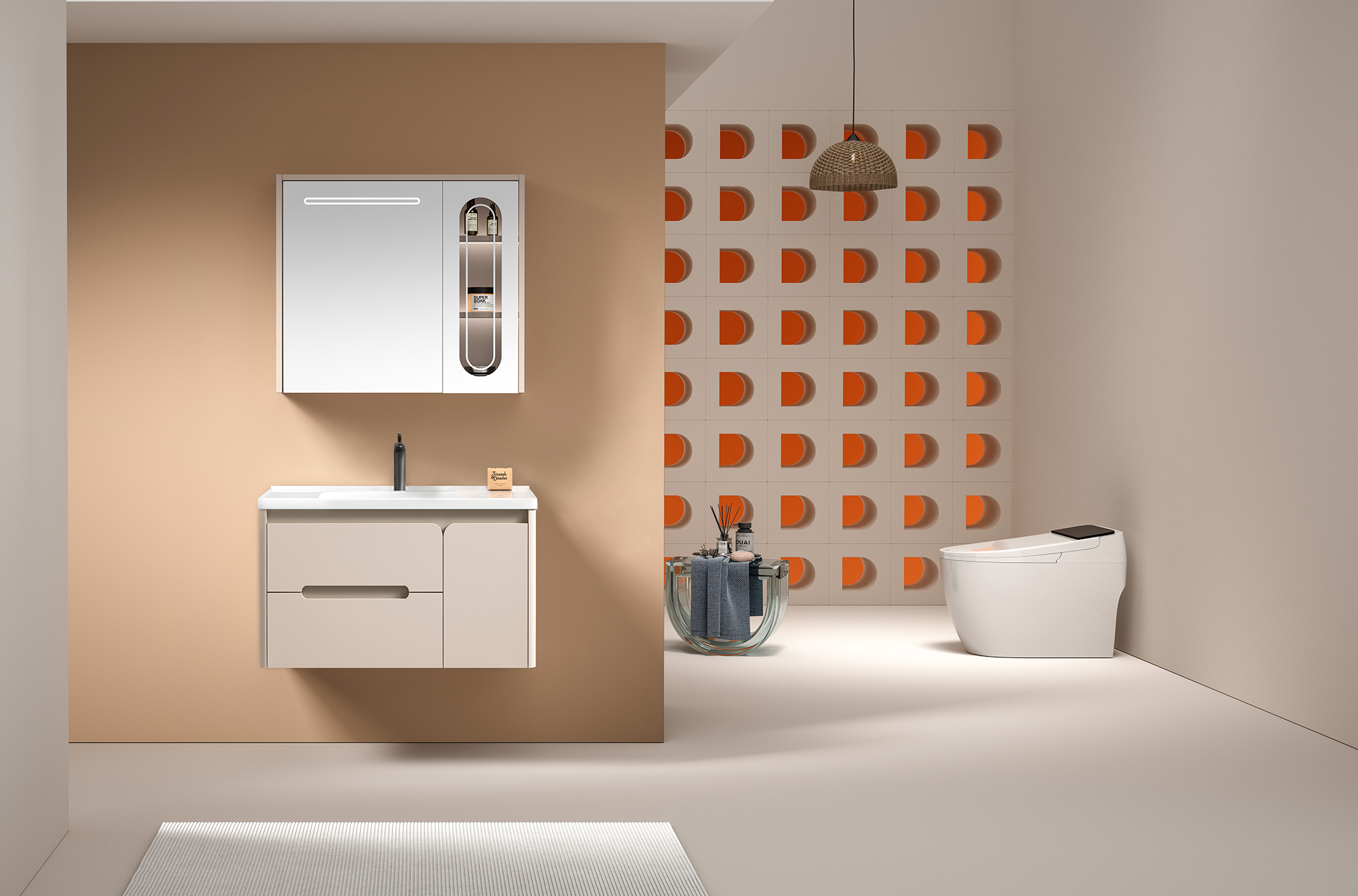 Tủ Lavabo Nhựa PVC Mowoen MW2711-80