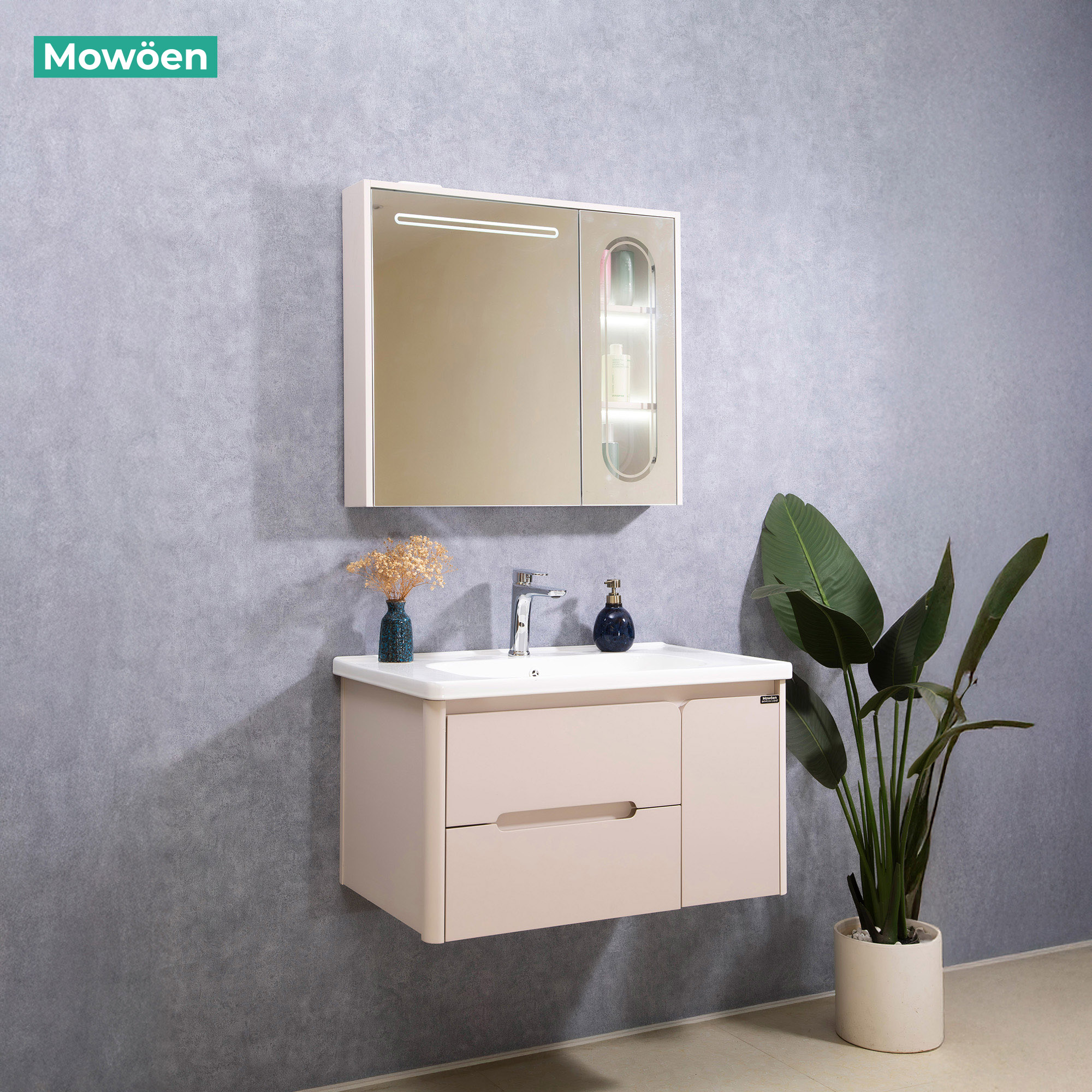 Tủ Lavabo Nhựa PVC Mowoen MW2711-80