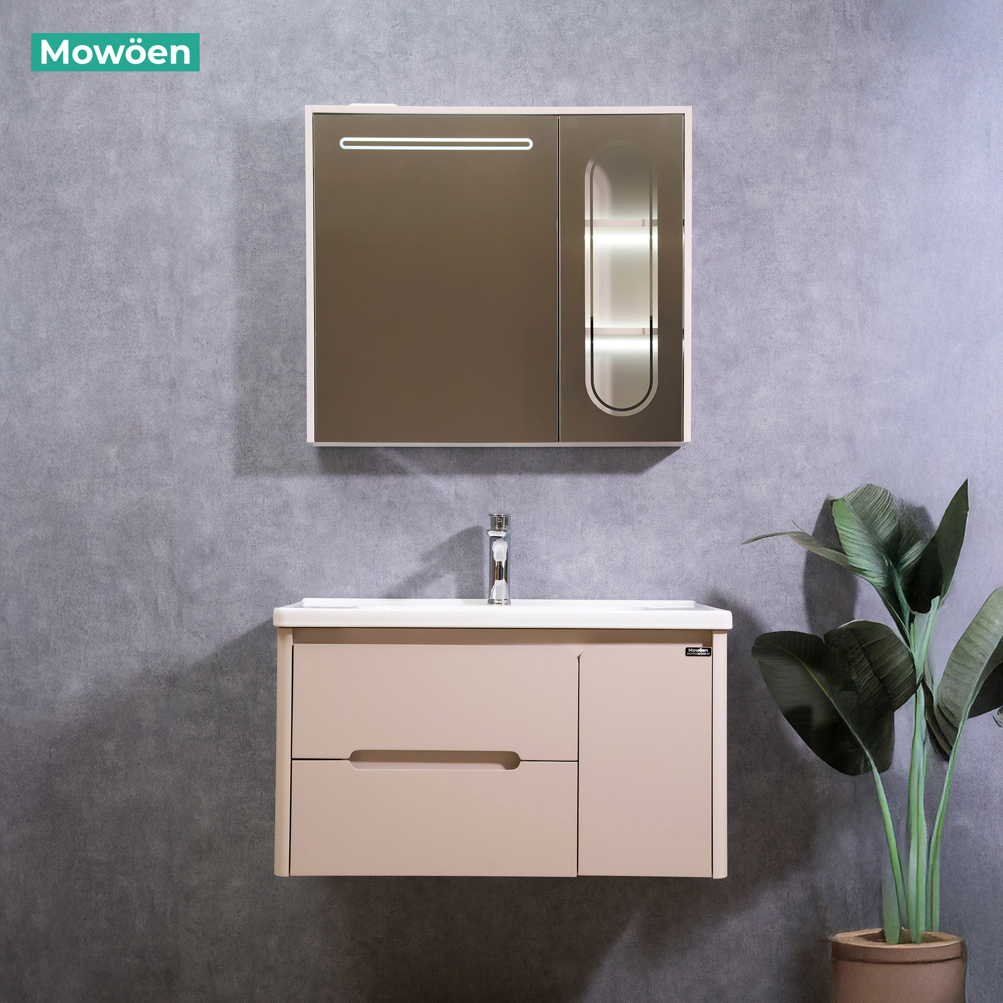 Tủ Lavabo Nhựa PVC Mowoen MW2711-80