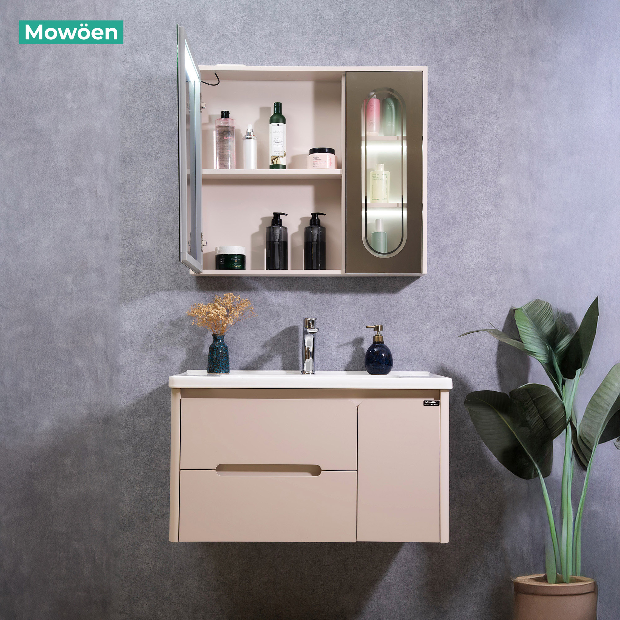 Tủ Lavabo Nhựa PVC Mowoen MW2711-80