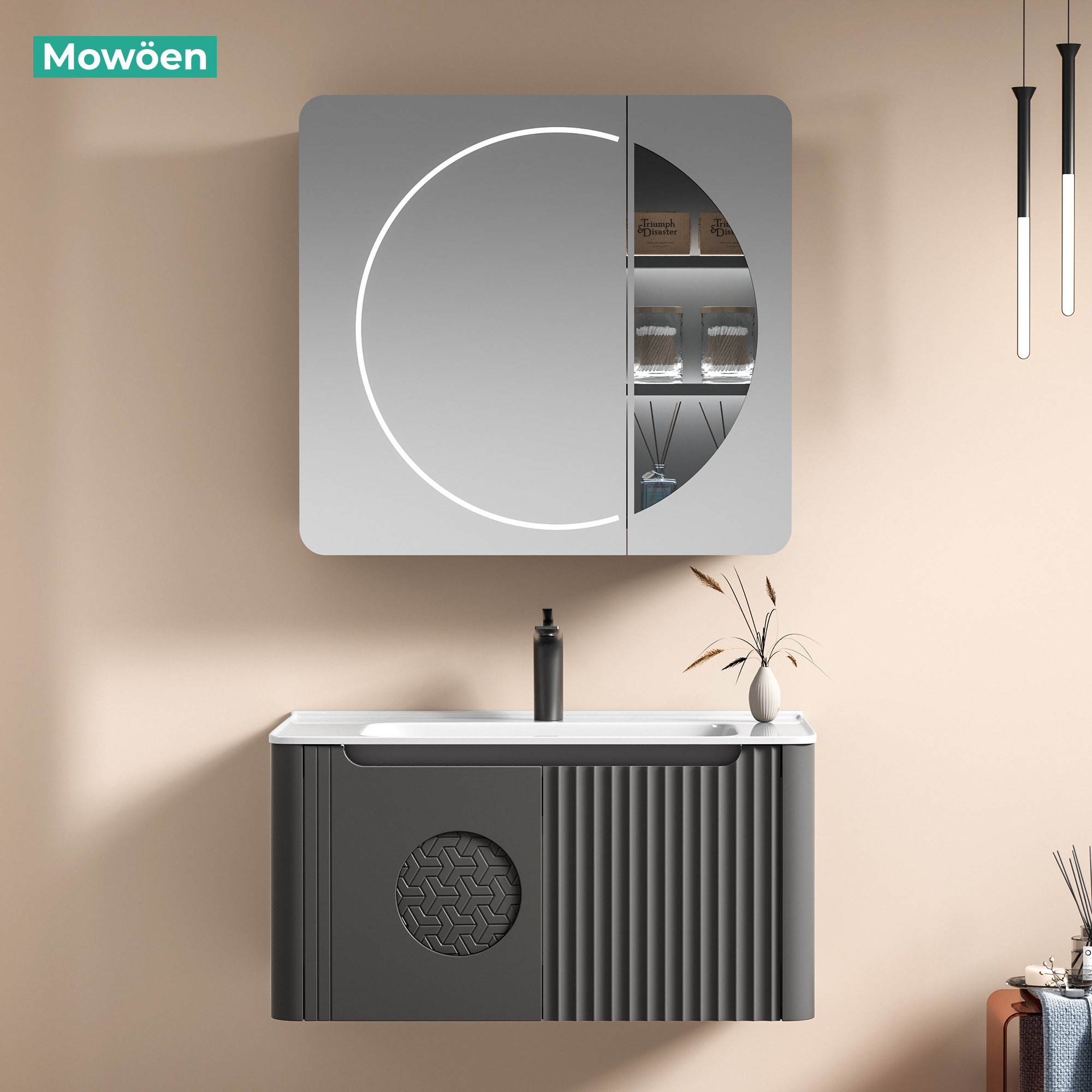Tủ Lavabo Nhựa PVC Mowoen MW2713-80