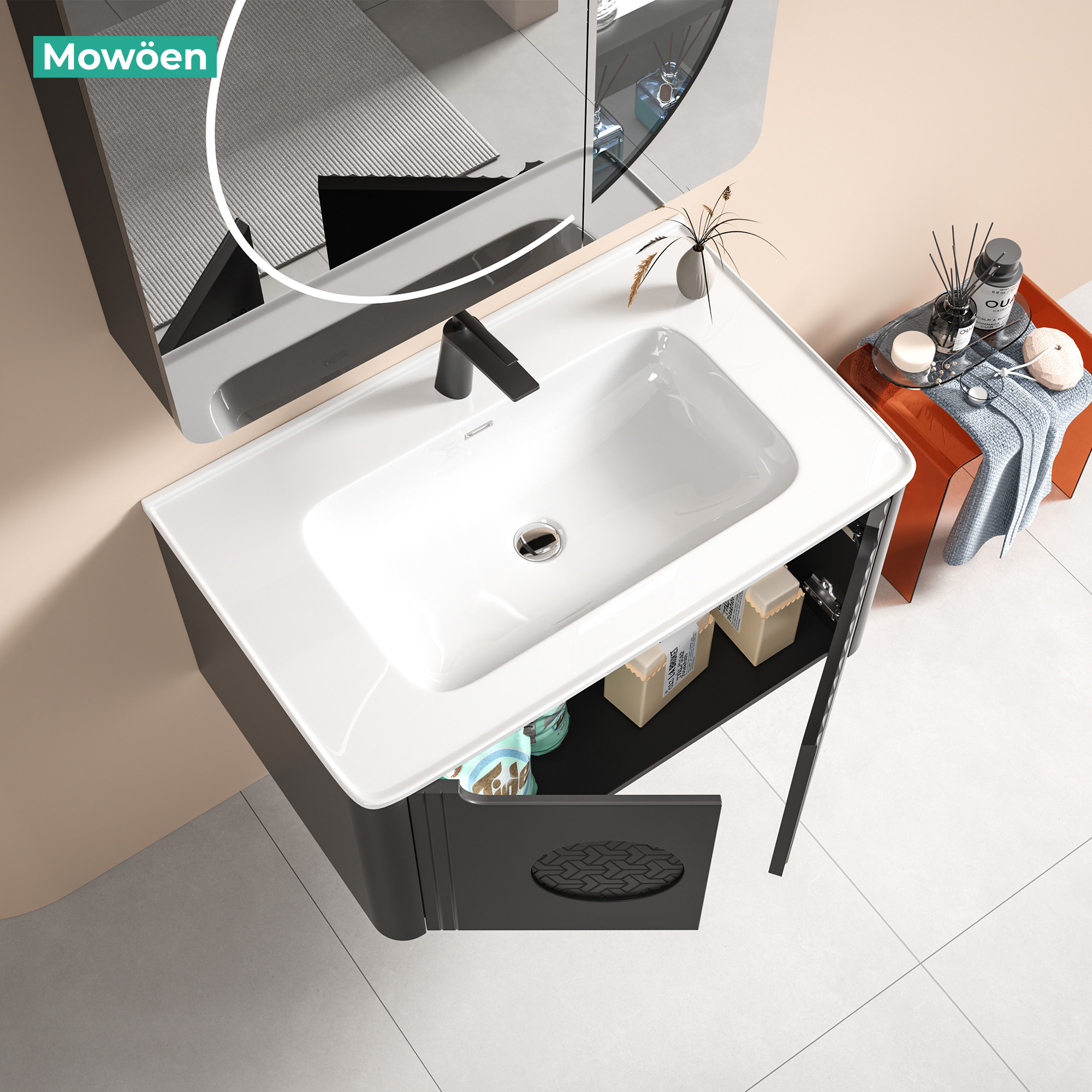 Tủ Lavabo Nhựa PVC Mowoen MW2713-80