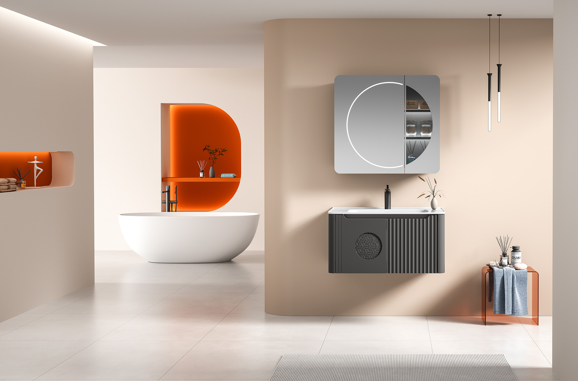 Tủ Lavabo Nhựa PVC Mowoen MW2713-80